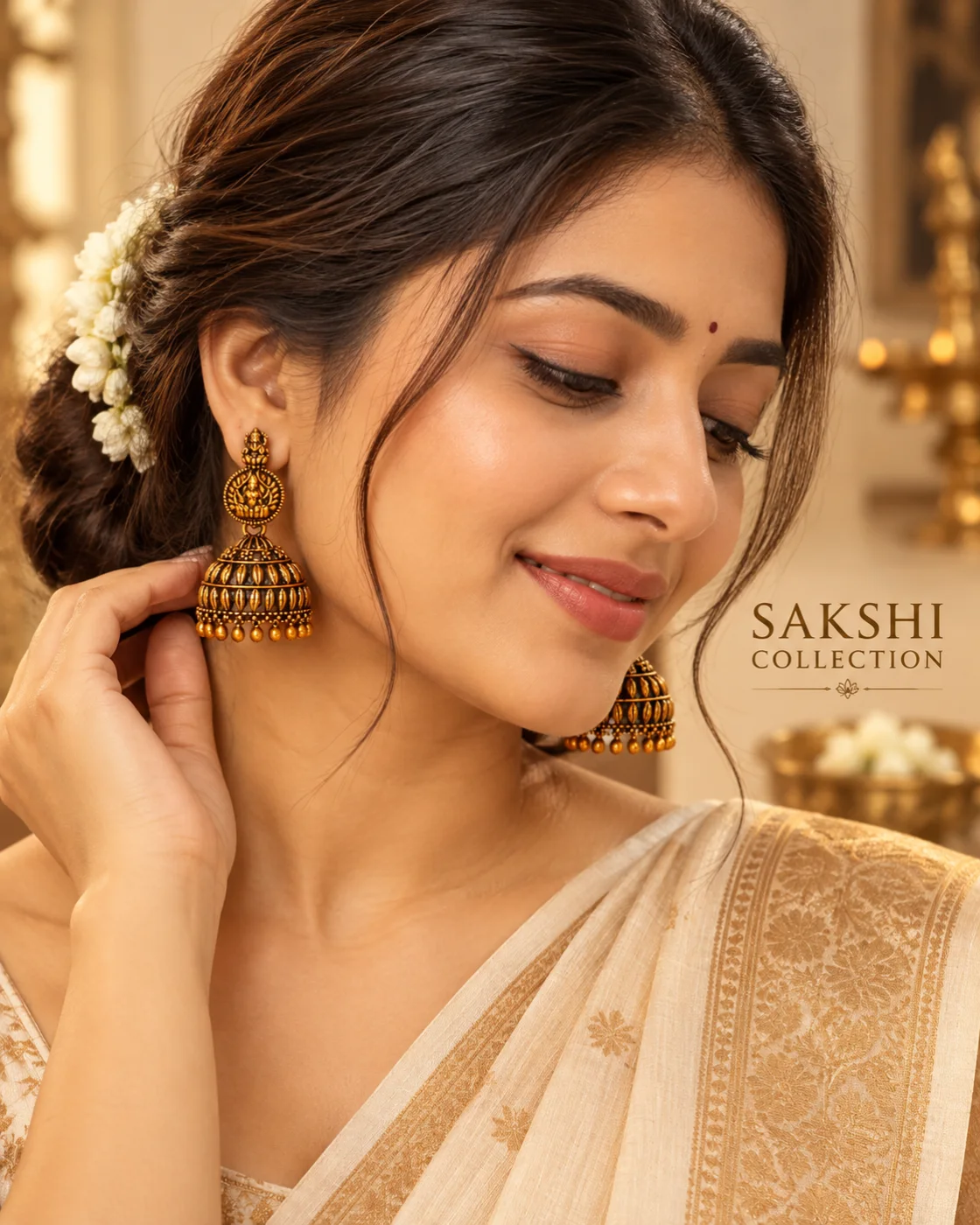 Antique Lakshmi Temple Jhumka Earrings preview 2