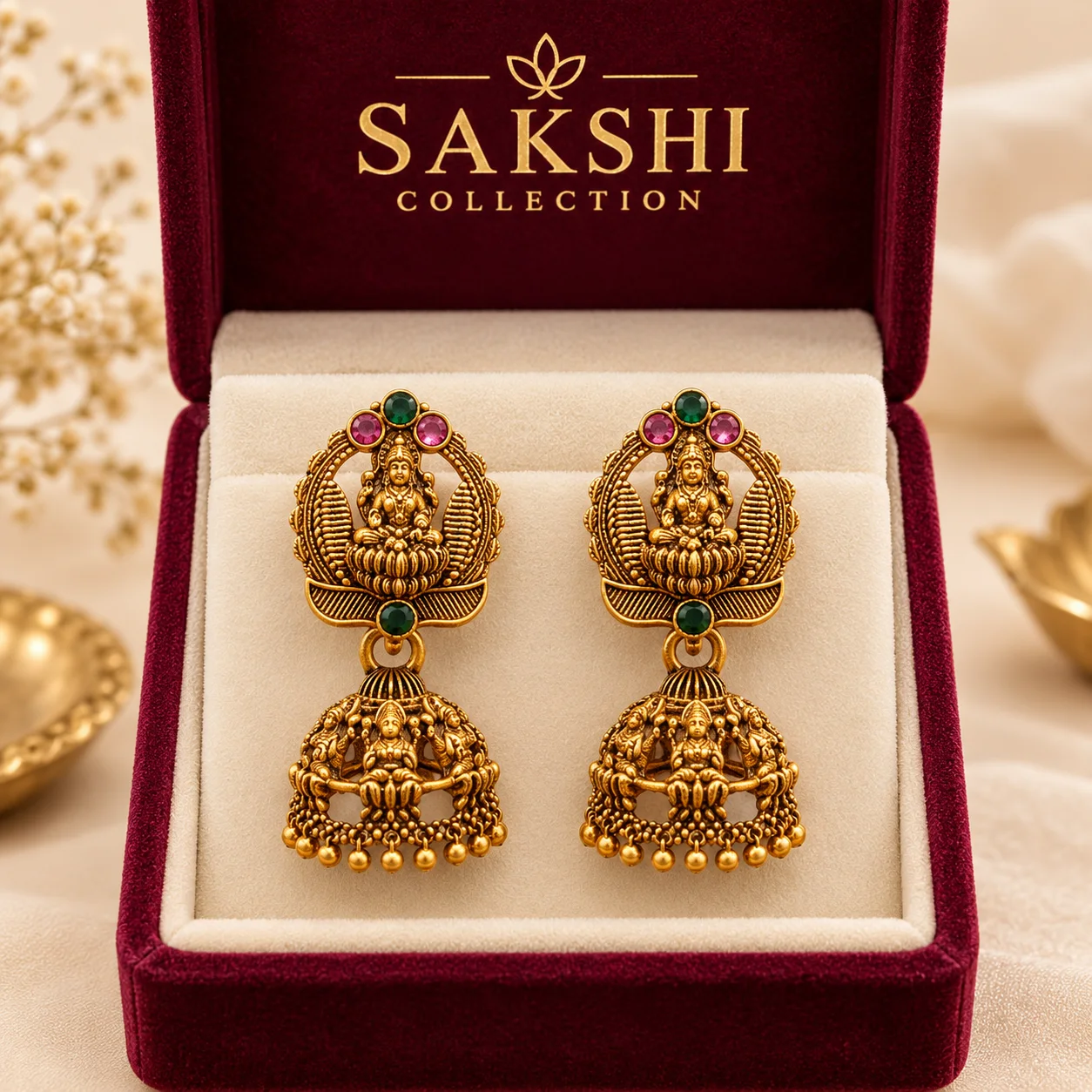 Lakshmi Temple Jhumka Earring