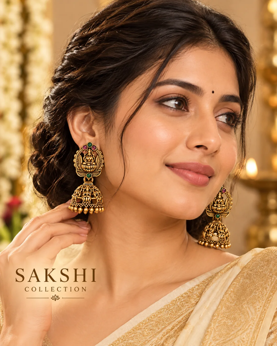 Lakshmi Temple Jhumka Earring preview 2
