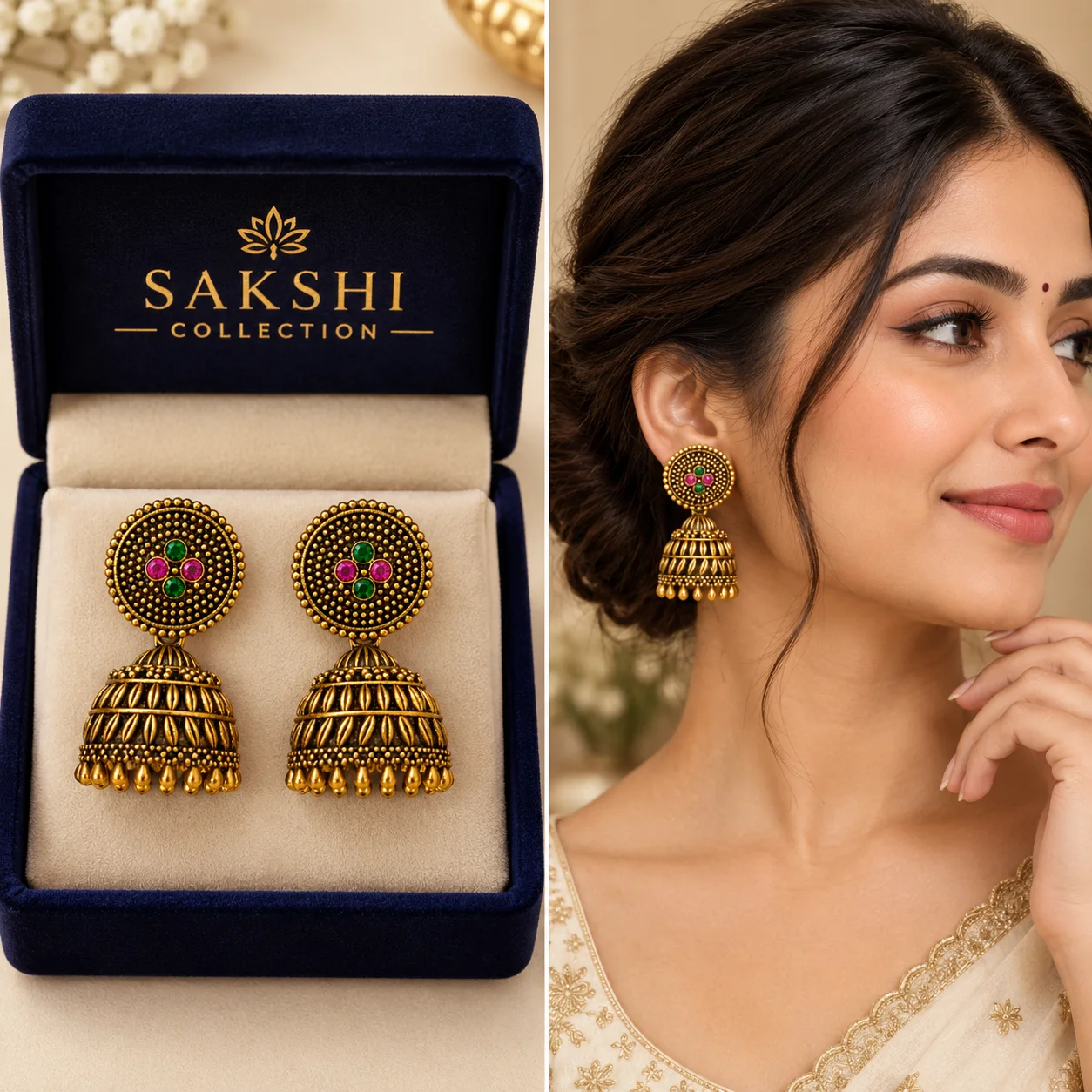 Rangoli Antique Jhumka
