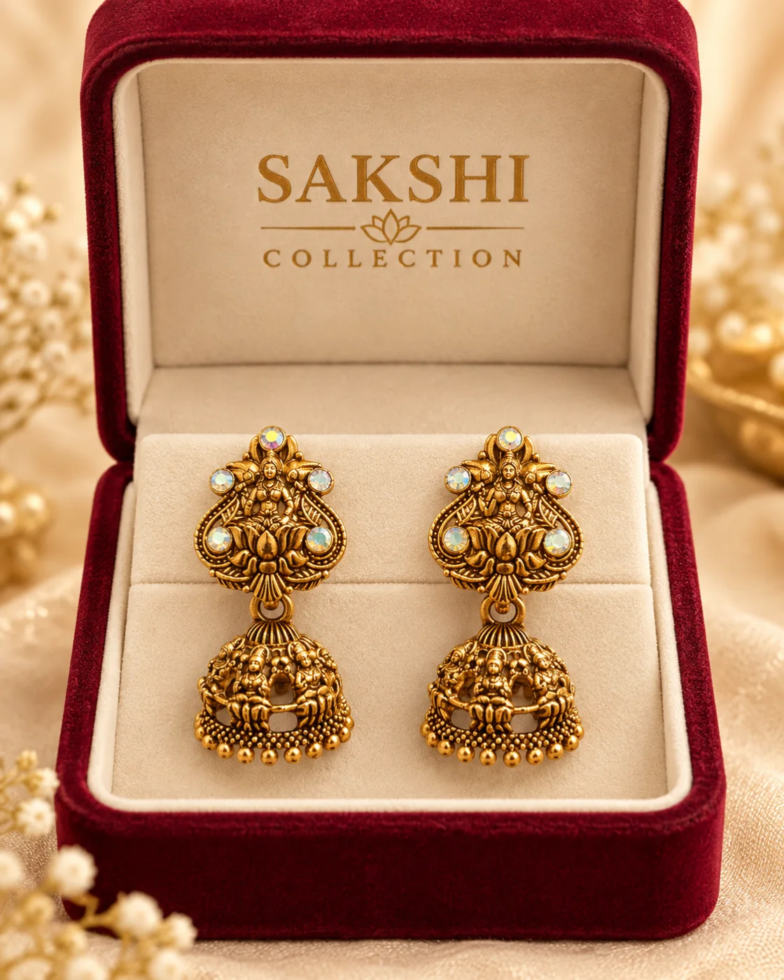 Sakshi Lakshmi Lotus Jhumka