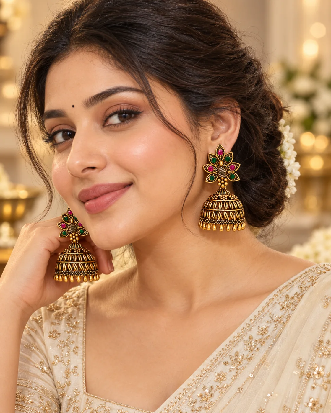 Sakshi Navrang Floral Jhumka preview 2