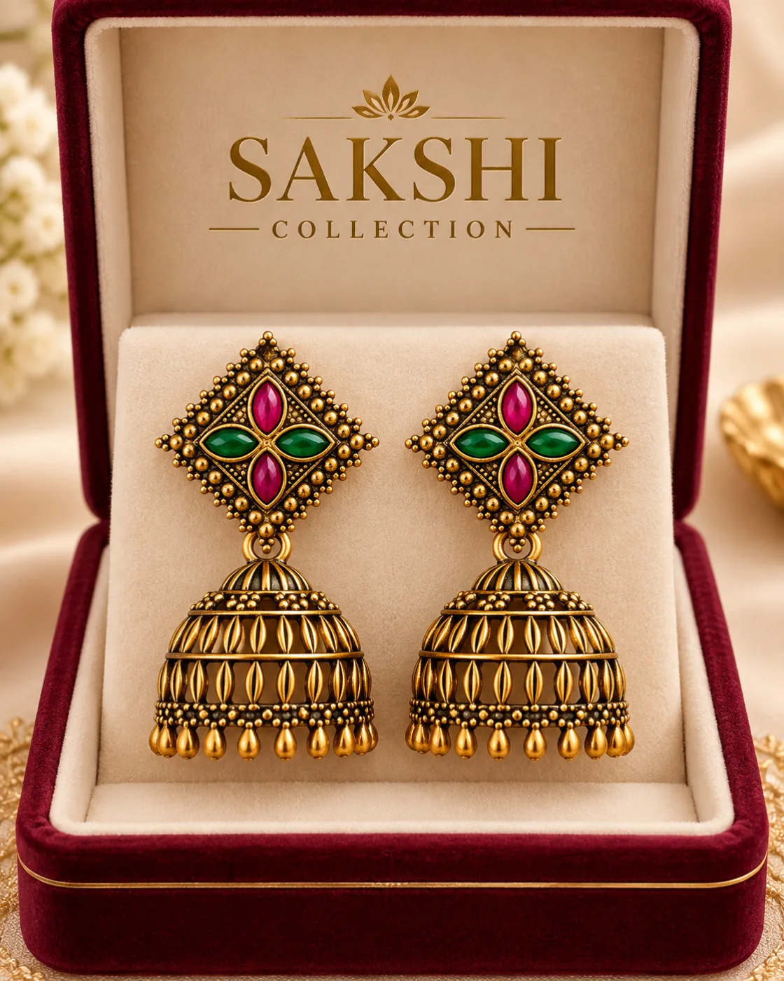 Sakshi Navratna Diamond Jhumka