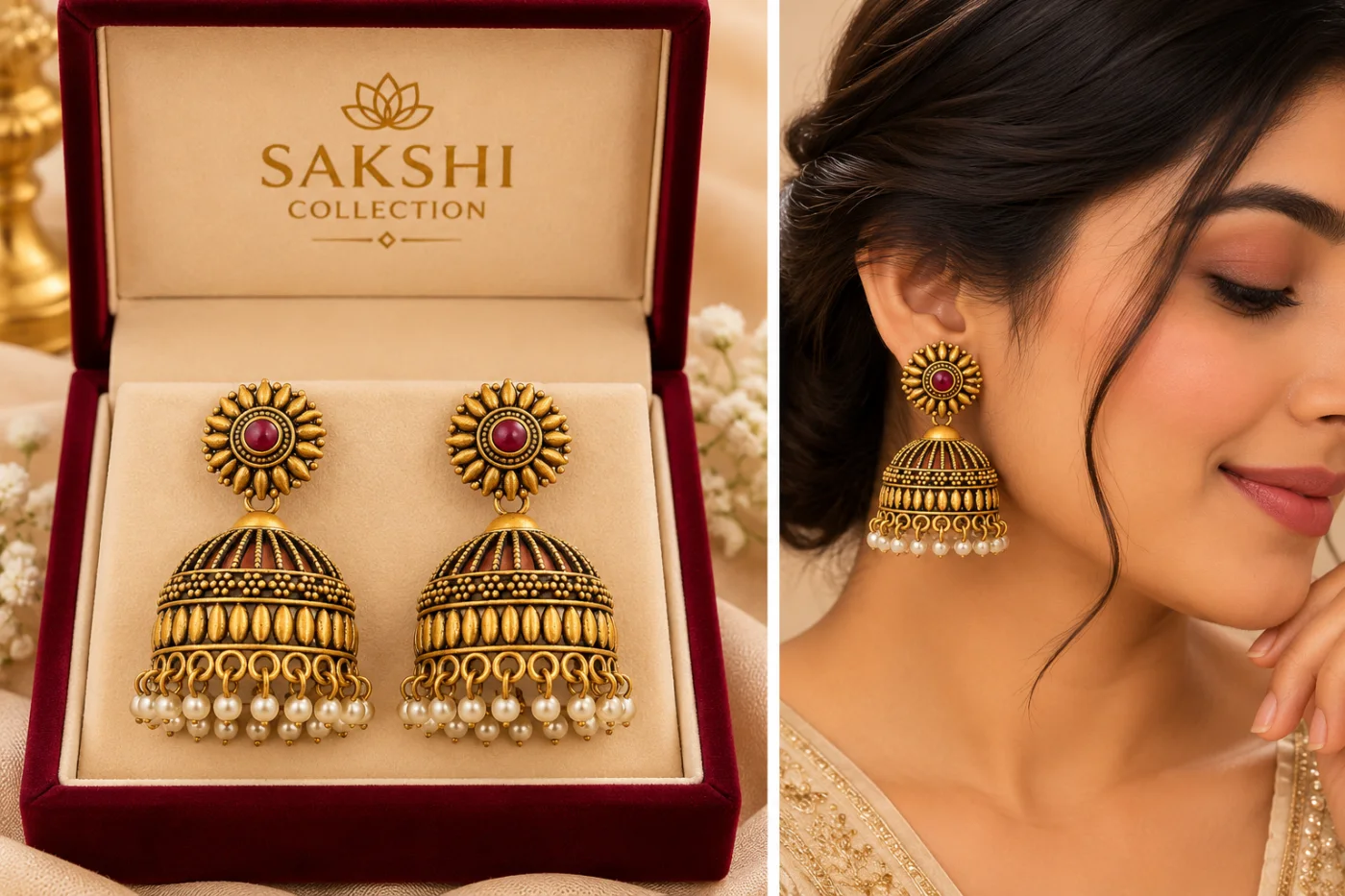 Sakshi Ruby Sunflower Jhumka